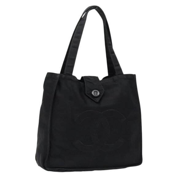 CHANEL Hand Bag Nylon Black CC Auth 139215 - Picture 1 of 16